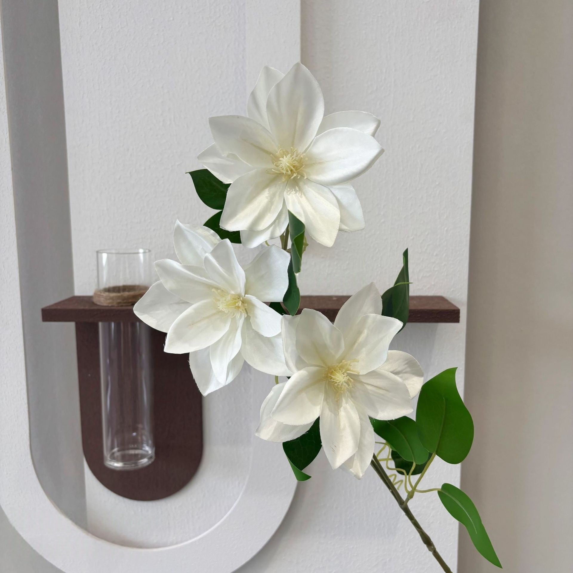 White Faux Flower Stems | Minimalist Single Bloom for Home Decor & Styling FS-1003A