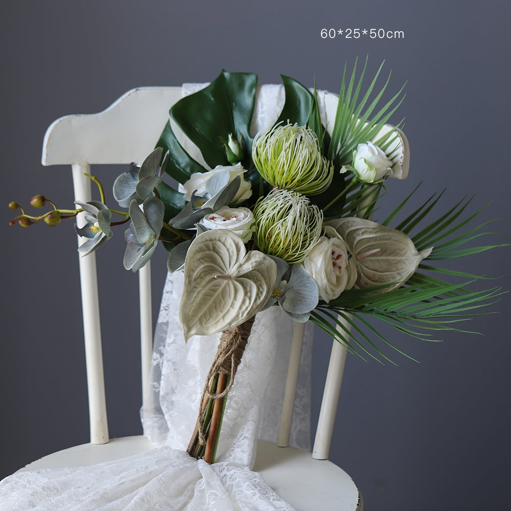 Elegant Faux Floral Table Arrangement | Modern Artificial Flower Centerpiece for Home & Office Decor VB-214 (Without Vase)