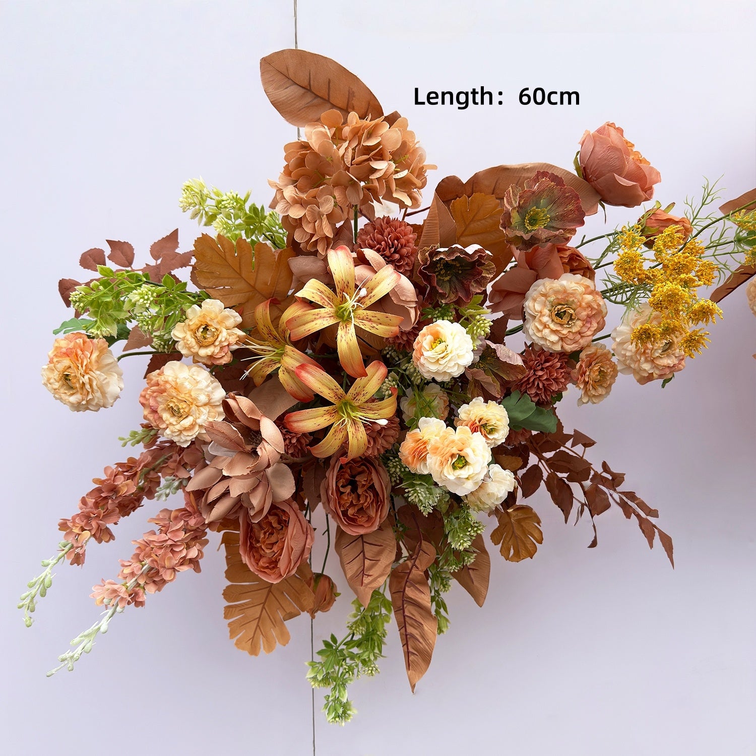 Valar Flower Coffee & Orange Lily Faux Flower Aisle Set for Wedding Ceremony Entrance & Welcome Decor WF-105