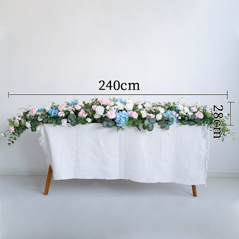 우아한 파란색과 흰색 꽃 장식 결혼식 아치, 인공 꽃 배열, 의식 배경 및 이벤트 장식 FA-211