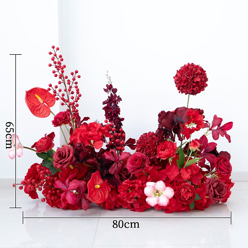 Valar Flower Luxury Red Artificial Flower Arrangement Set for Wedding Decor, Event Backdrop & Celebration Centerpieces FA-304
