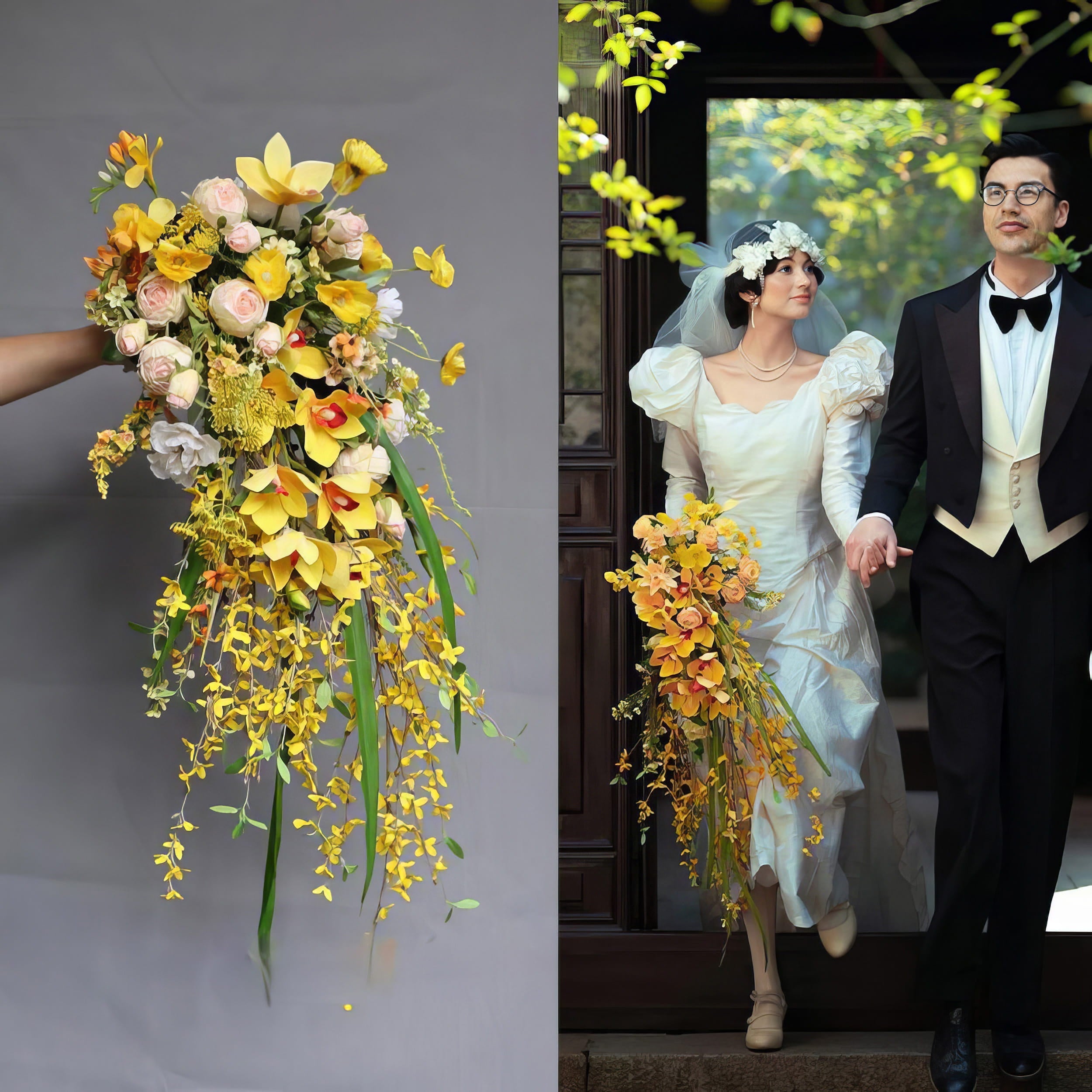 Elegante künstliche Blumenarrangements Sträuße - Realistische Seidenblumen für Hochzeiten, Veranstaltungen und Heimdekoration VB-201