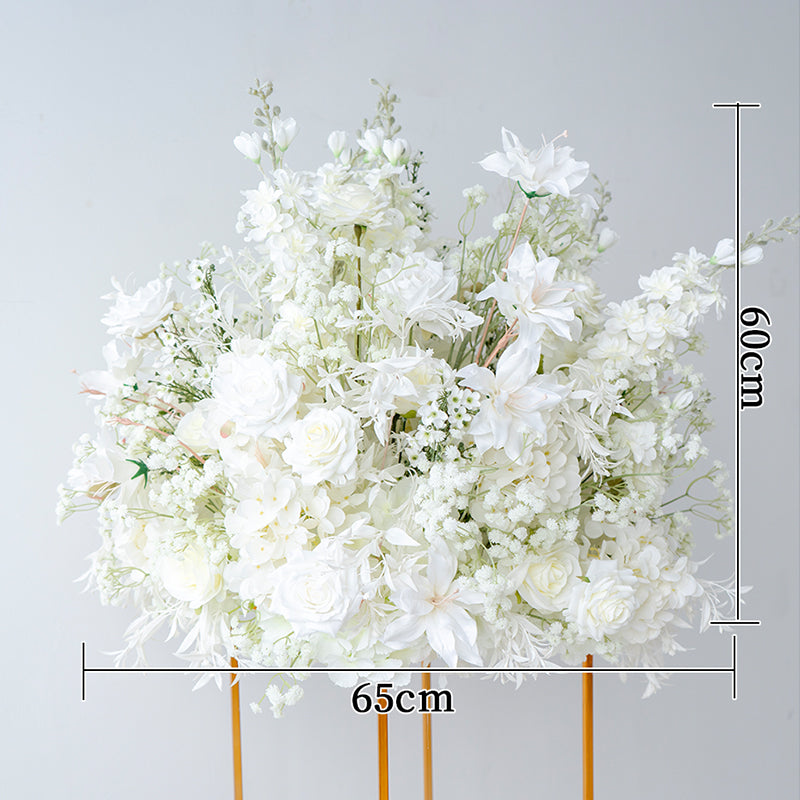 Timeless White Artificial Flower Collection – Elegant Wedding Backdrop & Welcome Area Decoration FA-248