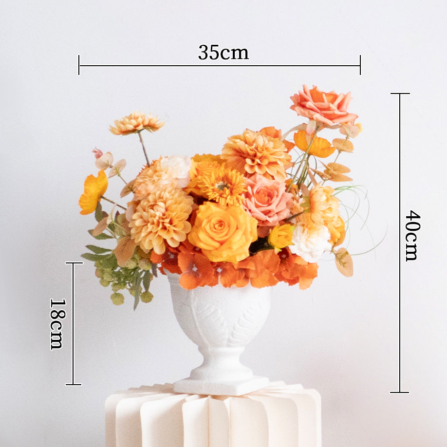Sunset Orange Artificial Flower Display Set – Wedding or Event Welcome Area Decoration FA-245