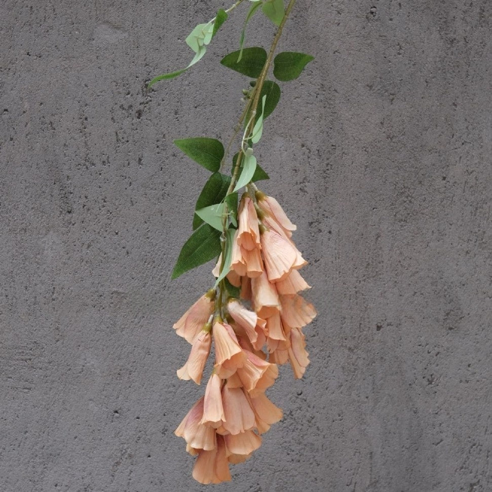 Burnt Orange Faux Orchid Stem | Modern Floral Accent for Home Decor FS-1014A