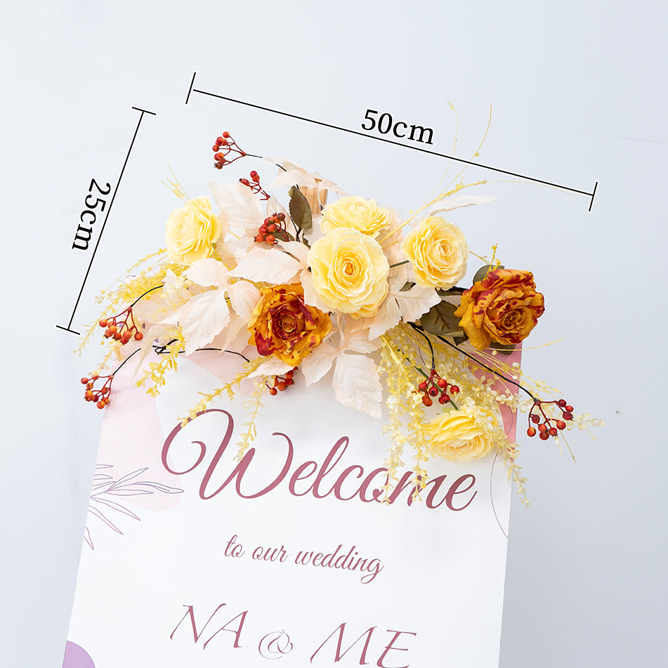 Valar Flower Warm Autumn Yellow Artificial Flower Hanging Set for Ceremony, Reception & Home Decor FA-306