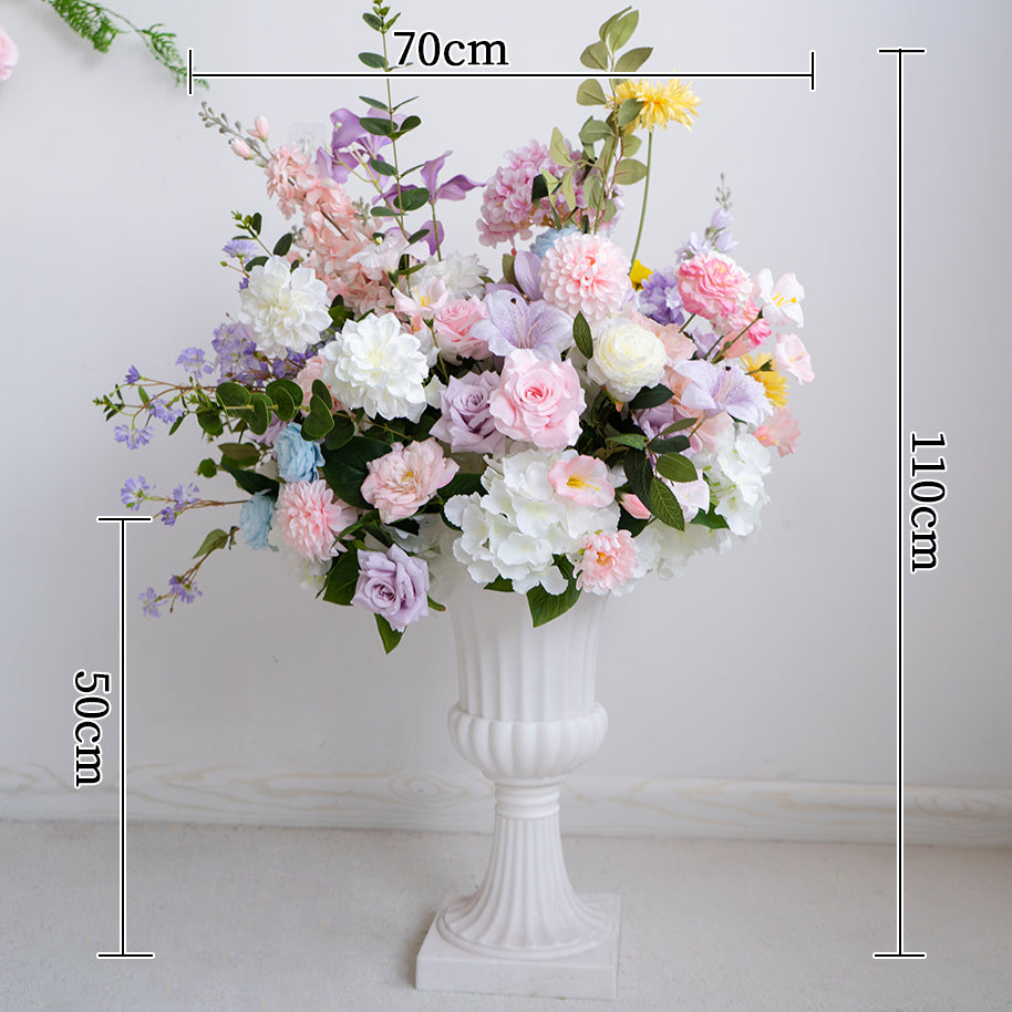 エレガントな青と白の花柄ウェディングアーチ、人工花のアレンジメント、セレモニーバックドロップ&イベント装飾 FA-211