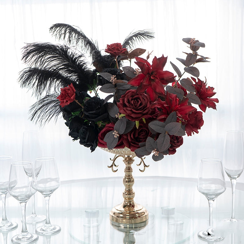 Elegant Floral Ball Table Centerpiece for Weddings and Events With Feathers TF-104
