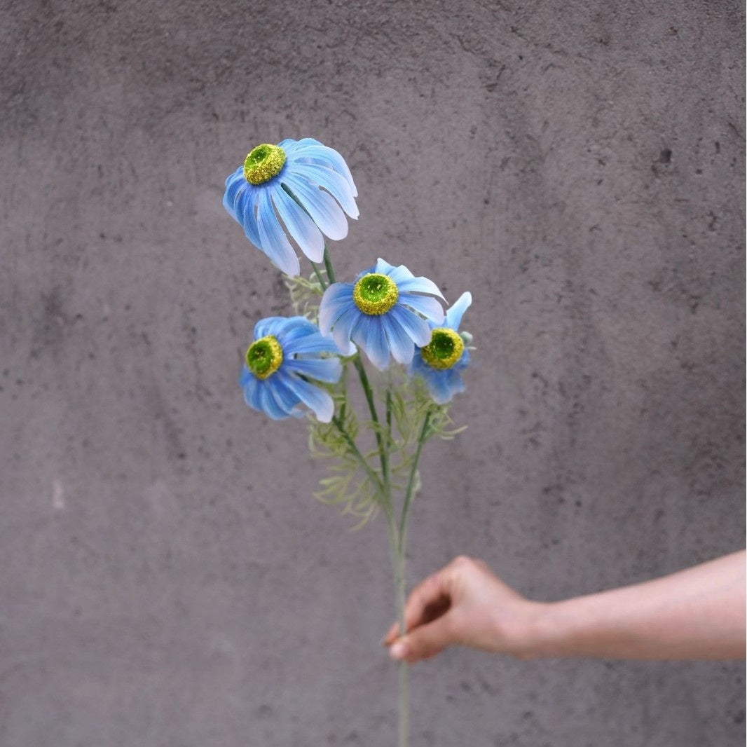 Valar Flower Faux Cat Eye Daisy Bouquet – Lifelike Chamomile-Inspired Sunflower Spray FS-1079