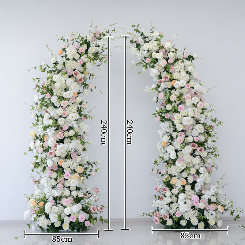 Eleganter Blumenbogen in Mondform für die Hochzeitszeremonie – Künstlicher Blumenbogen für Hochzeiten, Veranstaltungen und besondere Anlässe