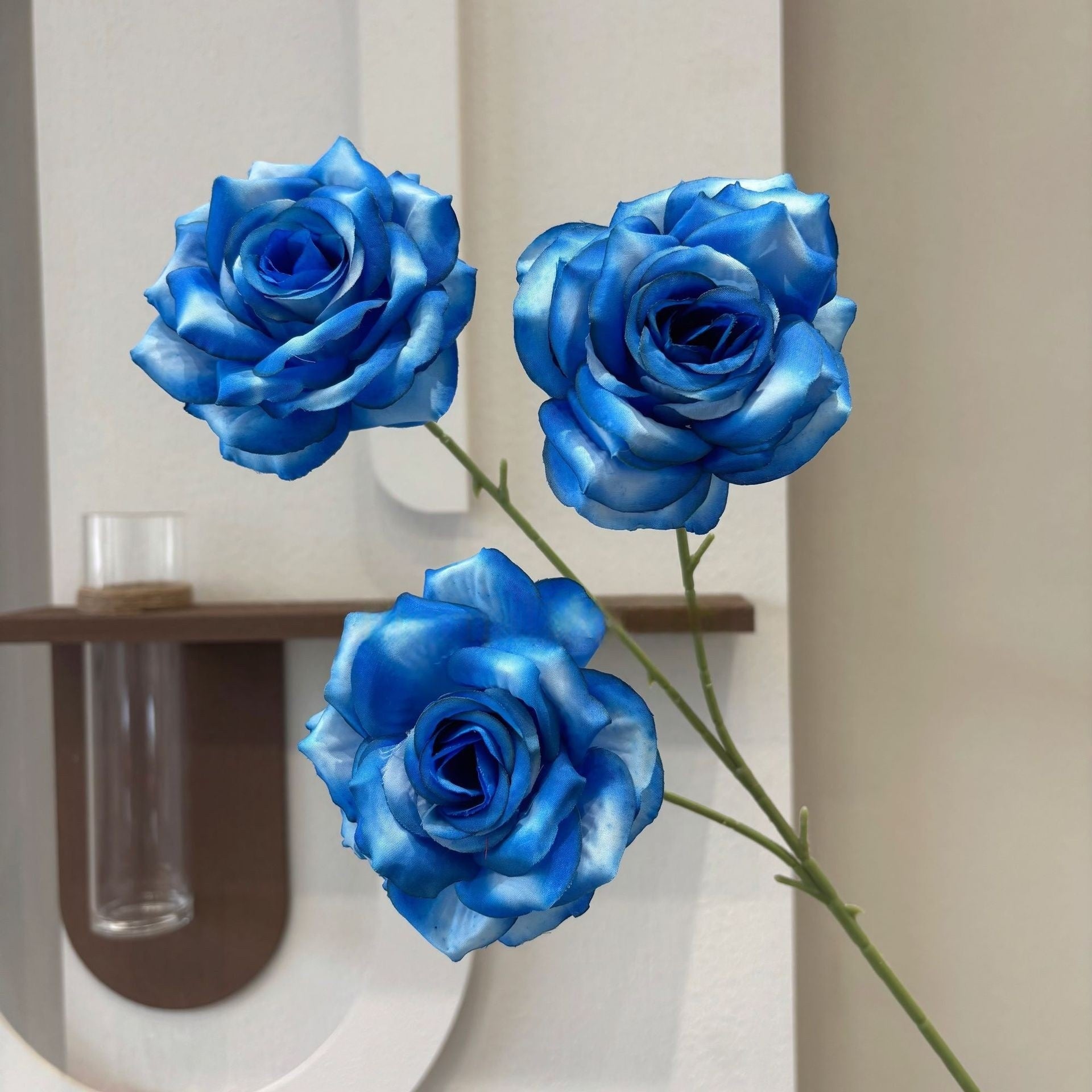 Three Head Diamond Rose Stem – Leafless Artificial Rose for Home Decor & Event Styling FS-1020