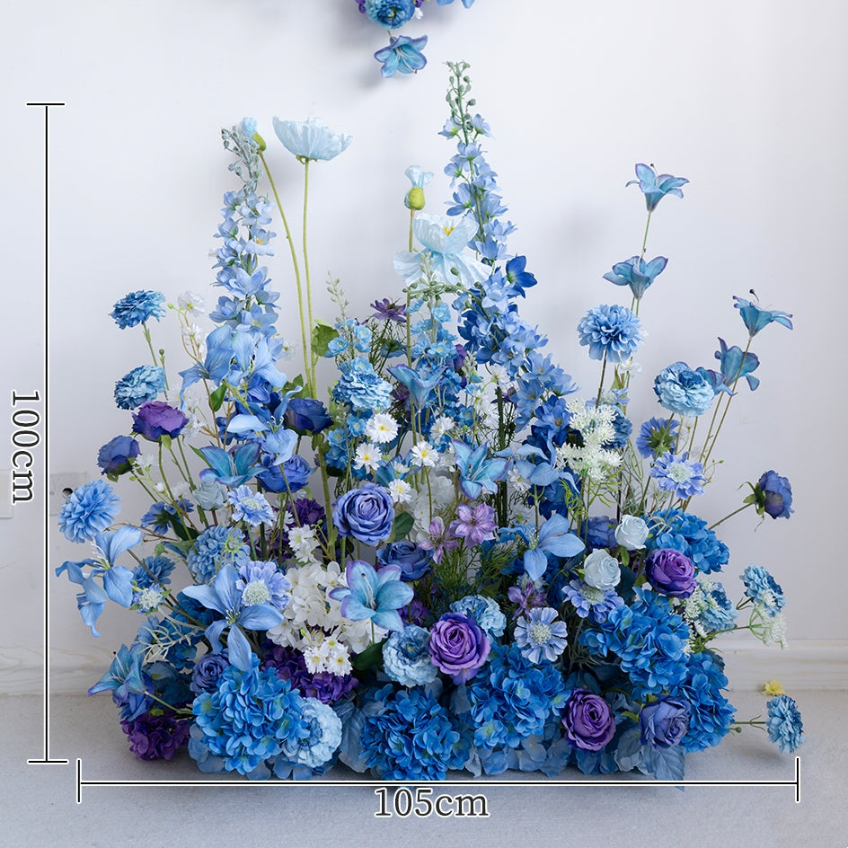 Pfirsich-weißes Kunstblumenarrangement – Romantisches Event-Tisch- und Schild-Styling-Set FA-263