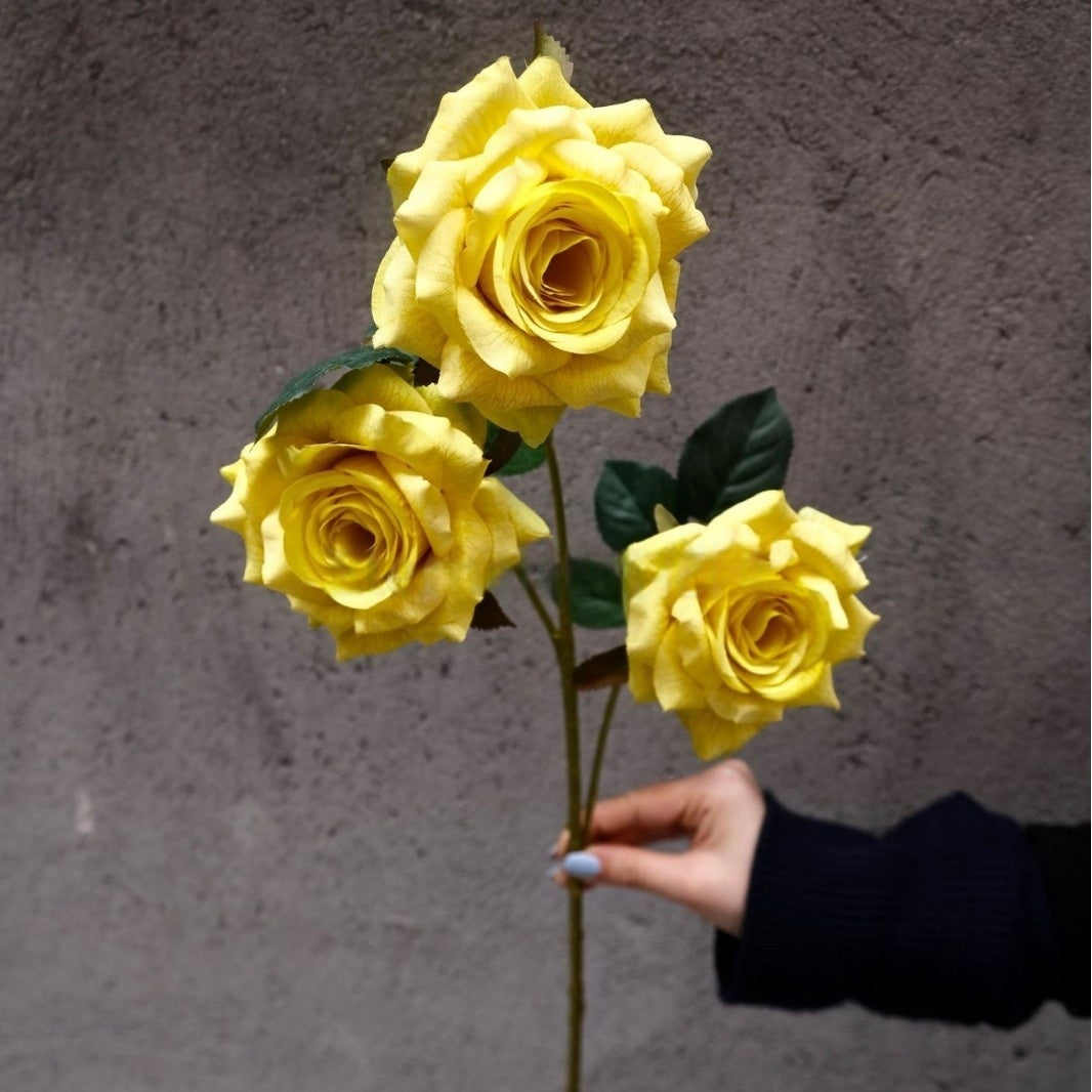 Luxury Realistic Rose Stem – Multilayer Silk Flower for Romantic Home & Wedding Decor FS-1030