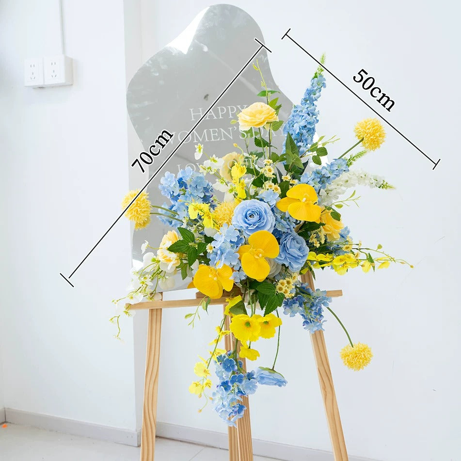 Arreglo de flores artificiales en durazno y blanco – Conjunto romántico para mesa de evento y decoración de señalización FA-263