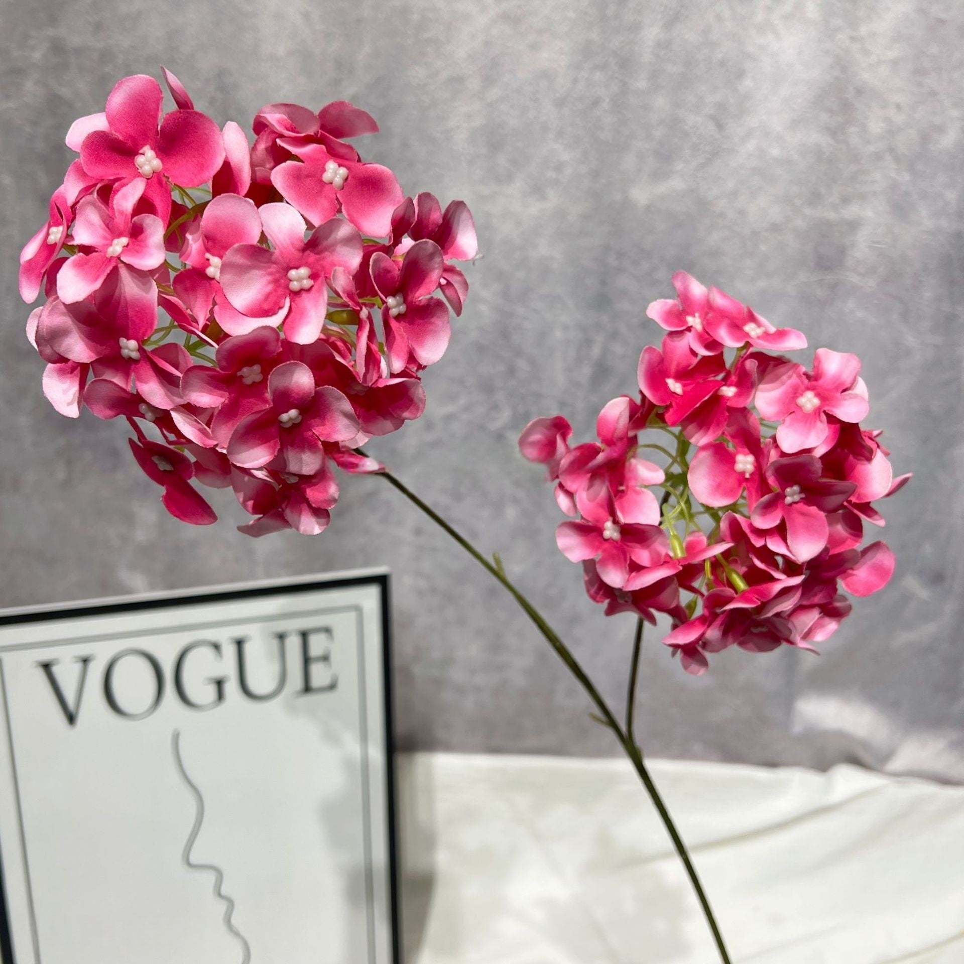 Valar Flower Artificial Hydrangea Stems – Double Head Real Touch Silk Flowers for Home & Wedding Decor FS-1067