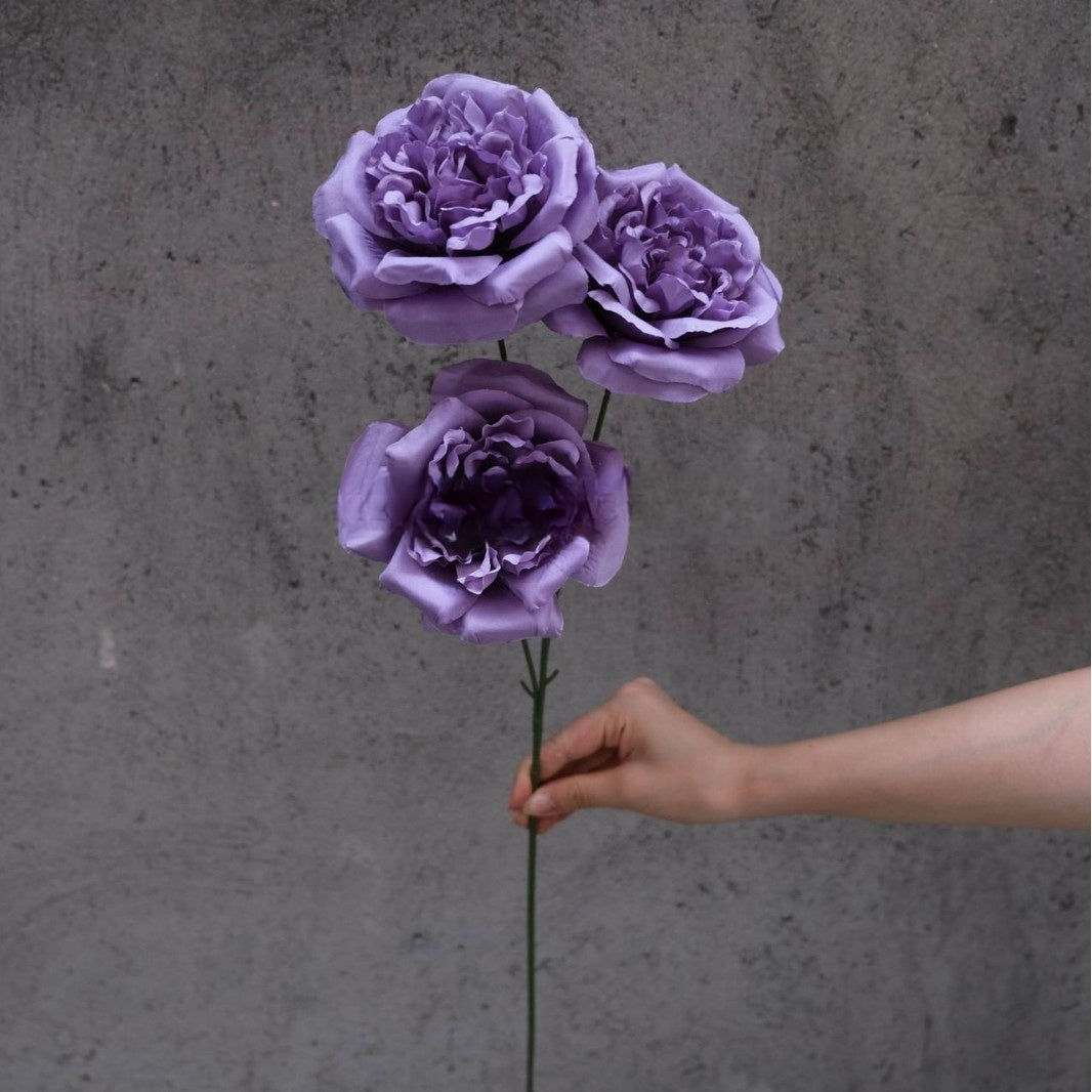 Three-Head Faux Martin Rose Stem – Single Artificial Flower for Home Decor & Wedding Styling FS-1019