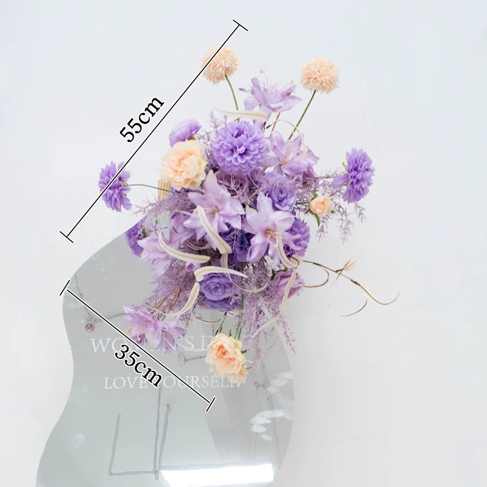 ValarFlower Purple Peach Artificial Floral Installation Set, Wedding Ceremony Backdrop Decor FA-370