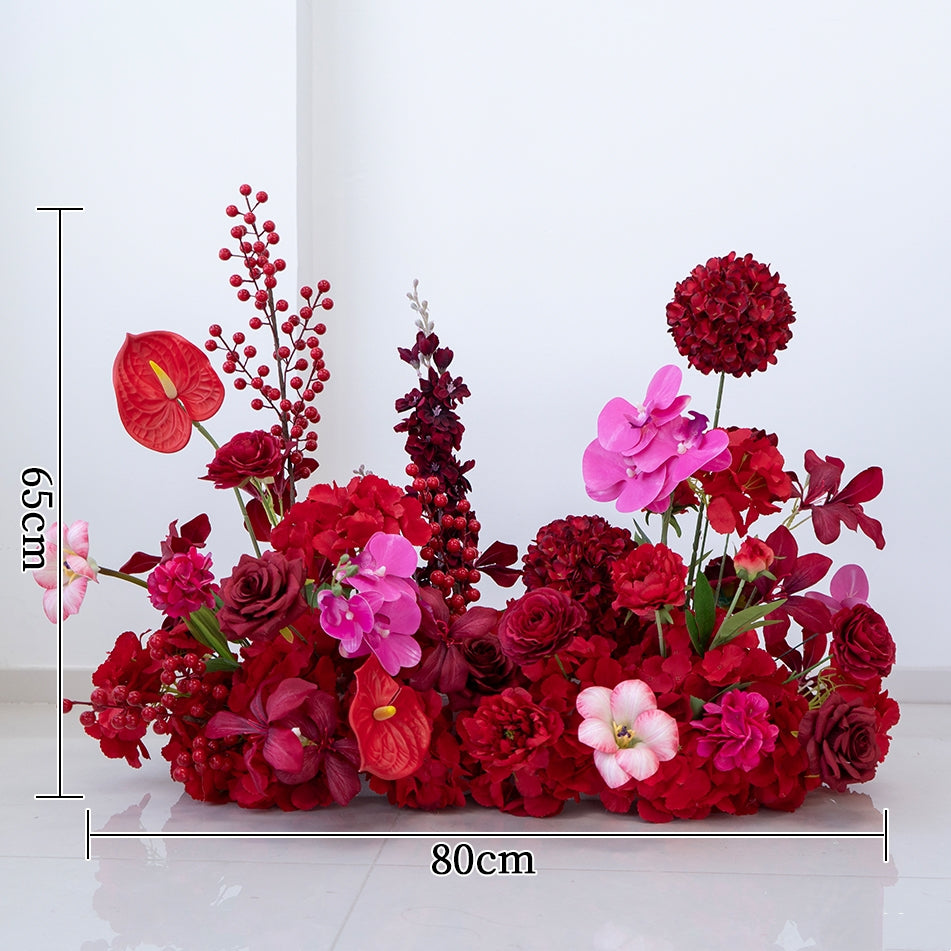 Valar Flower Luxury Red Artificial Flower Arrangement Kit for Wedding Ceremony, Reception & Event Styling FA-302