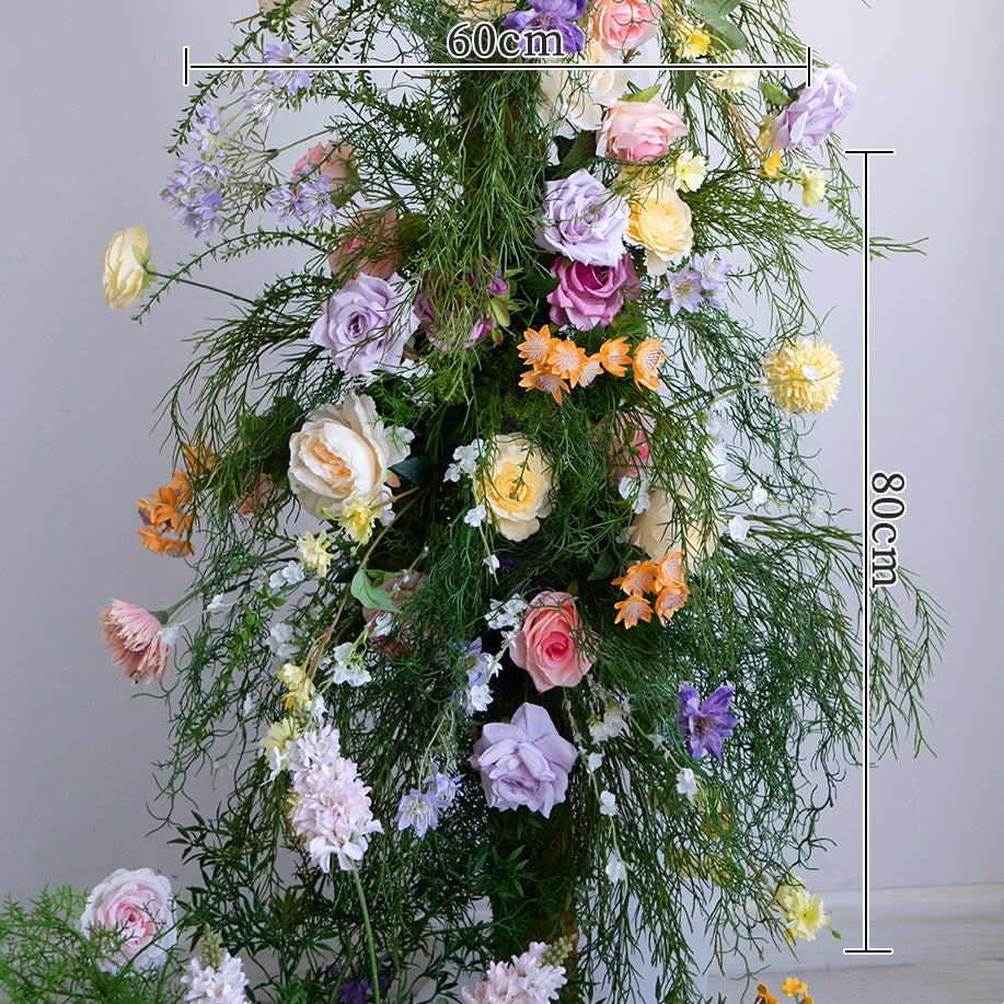 Pfirsich- und weiße Rosen-Hochzeitsbogen und -Mittelstücke, künstliche Blumen-Hochzeitsdekoration, Brautparty-Dekor FA-203