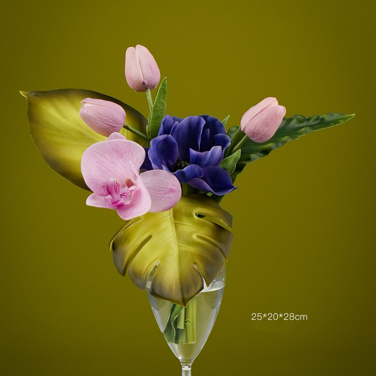 Modern Artistic Faux Floral Arrangement | Luxury Designer Artificial Flowers for Home, Hotel & Event Display VB-213 (Without Vase)