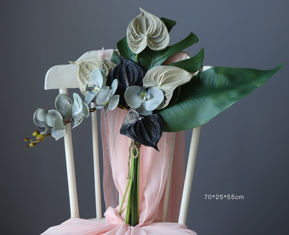Elegant Faux Floral Table Arrangement | Modern Artificial Flower Centerpiece for Home & Office Decor VB-214 (Without Vase)