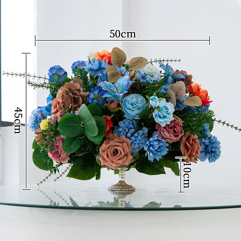 ValarFlower Artificial Floral Table Centerpiece, Faux Wedding Table Flower Arrangement for Reception, Sweetheart Table, Party & Event Decor TF-127