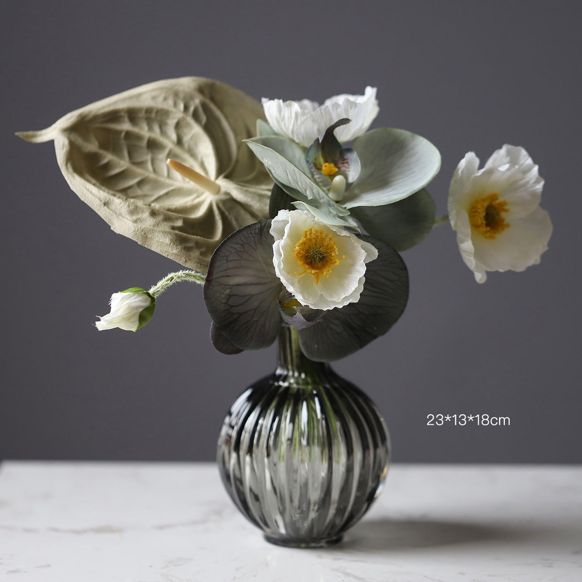 Mini Faux Floral Arrangement | Ice Cream-Inspired Bouquet for Home & Event Decor VB-216 (Without Vase)