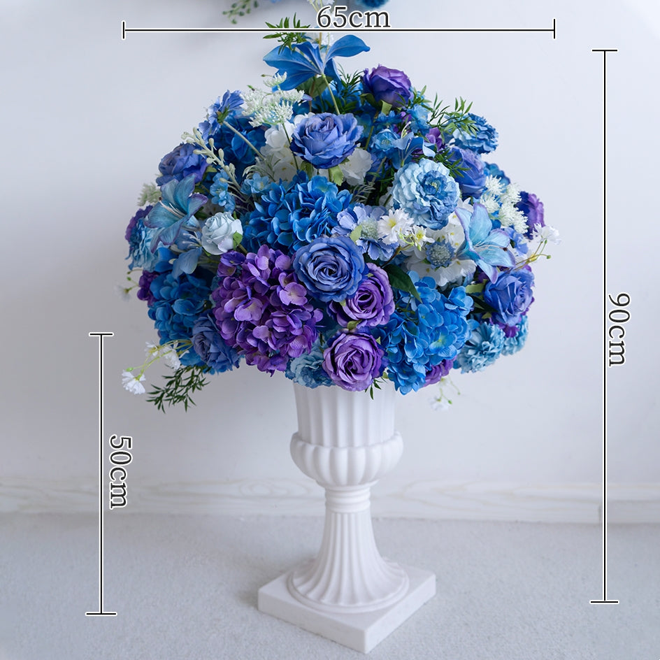 Pfirsich-weißes Kunstblumenarrangement – Romantisches Event-Tisch- und Schild-Styling-Set FA-263