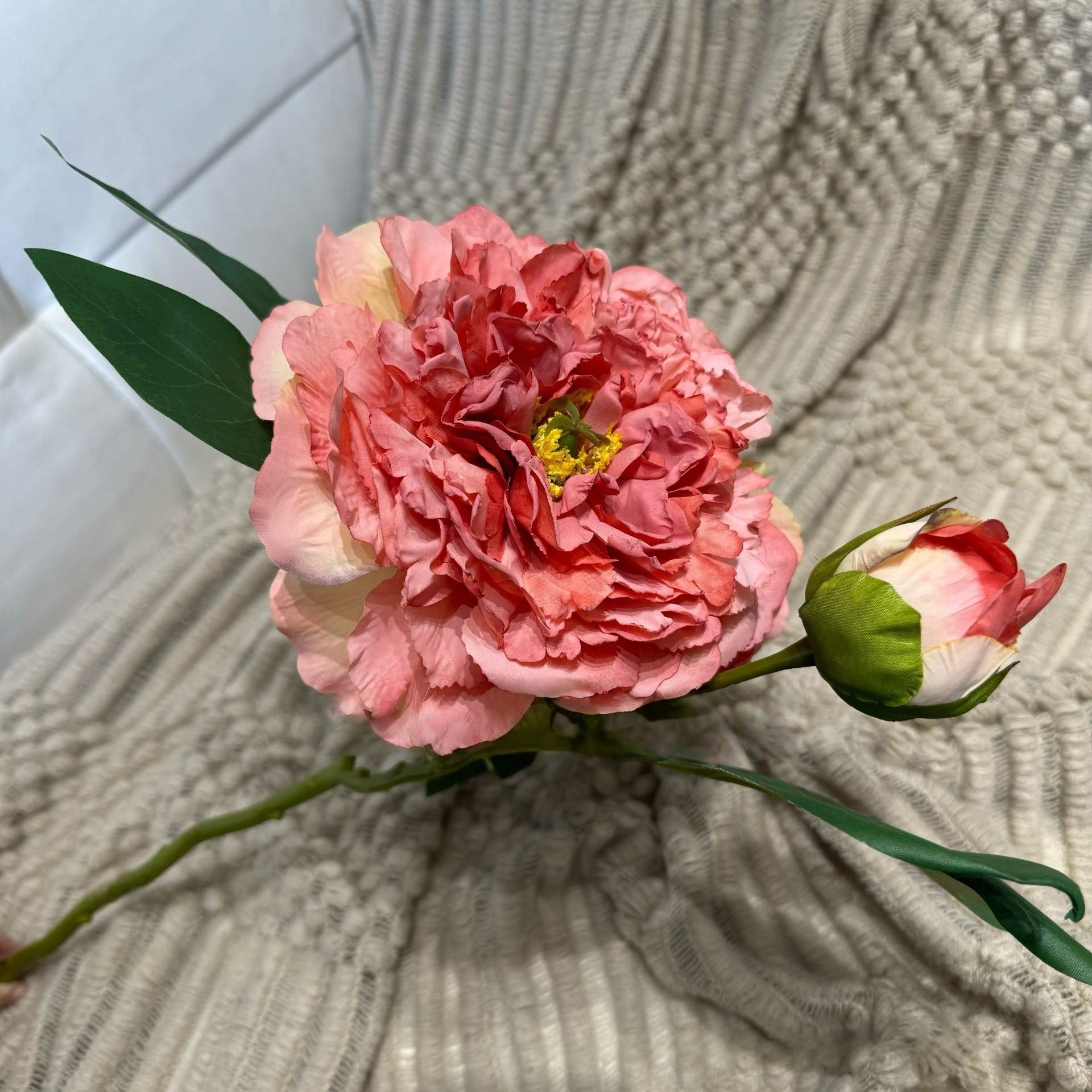 Valar Flower Vintage Peony Stem – Oil-Painted Look Artificial Bloom for Artistic Floral Styling FS-1057