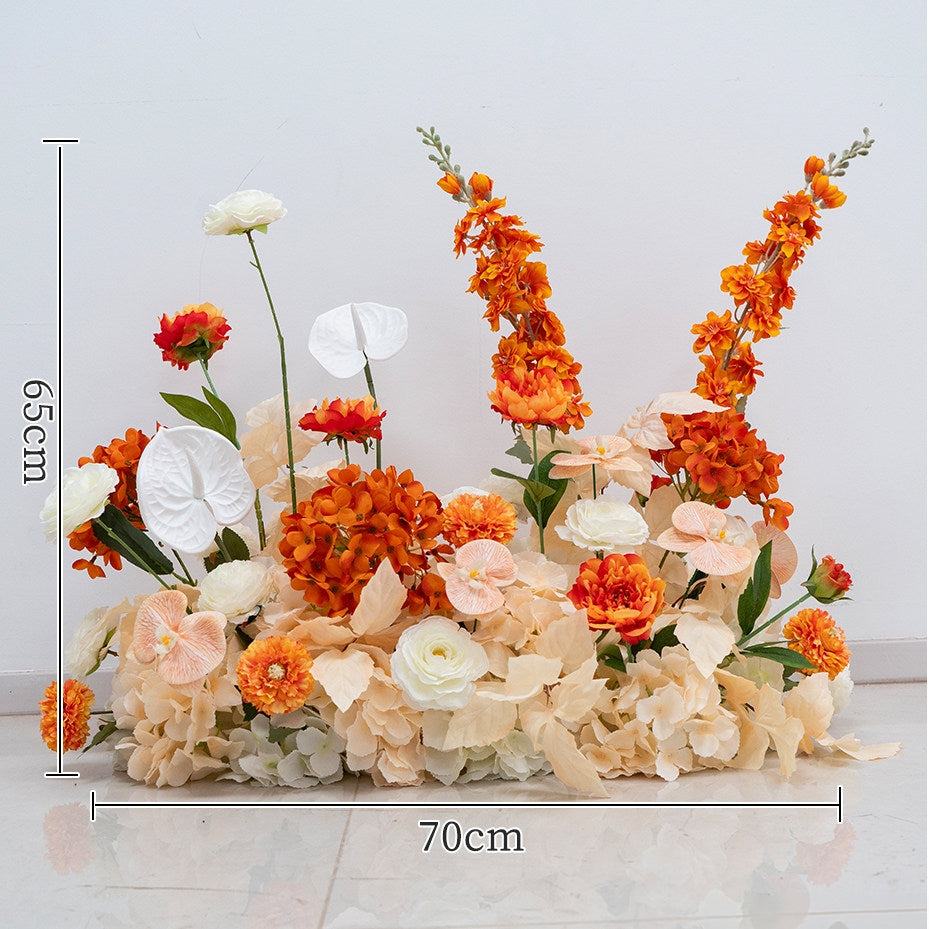 ValarFlower Orange Artificial Floral Installation Set, Wedding Ceremony Backdrop Decor FA-364