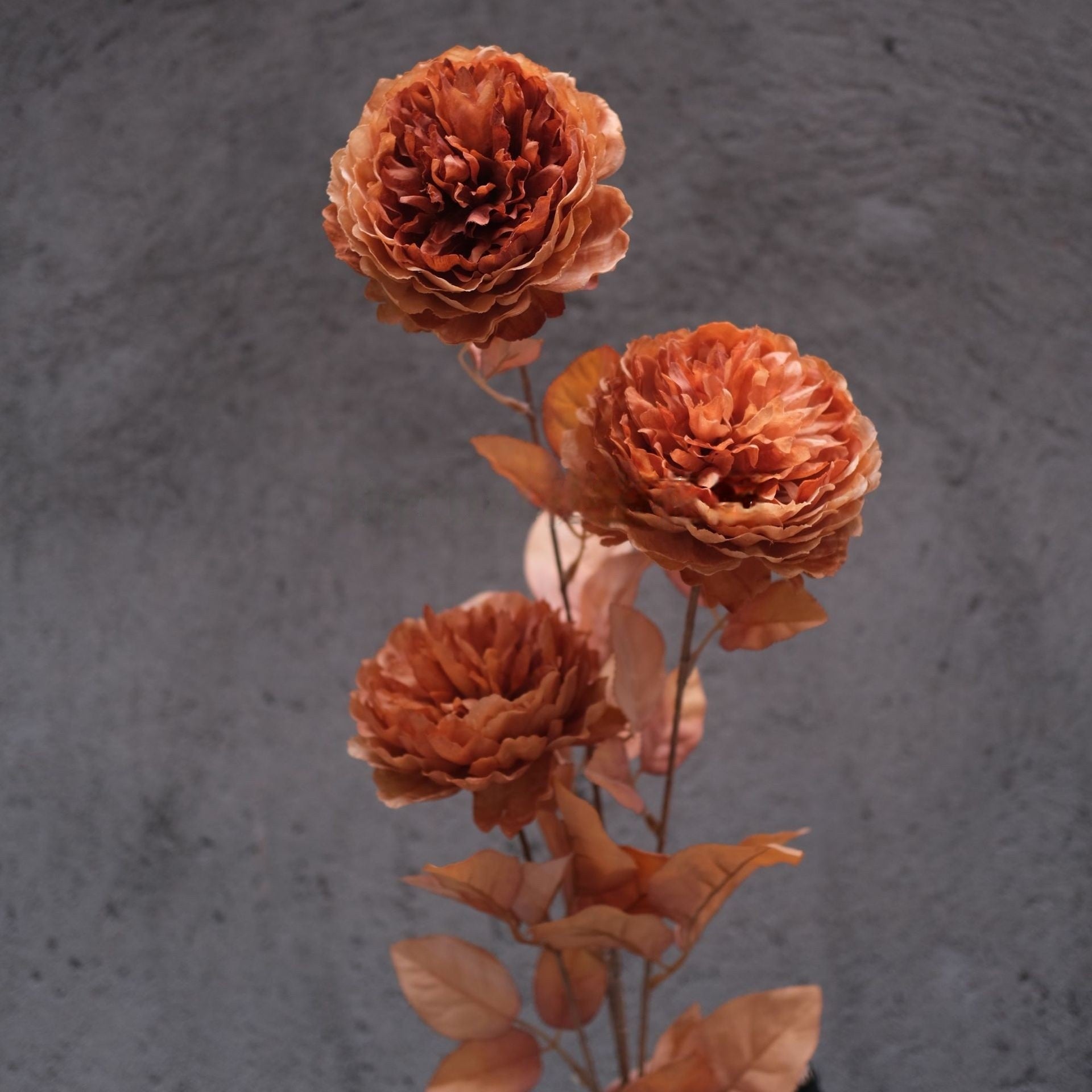 Rusty Autumn Orange Artificial Flower | Vintage Style Single Stem FS-1012A