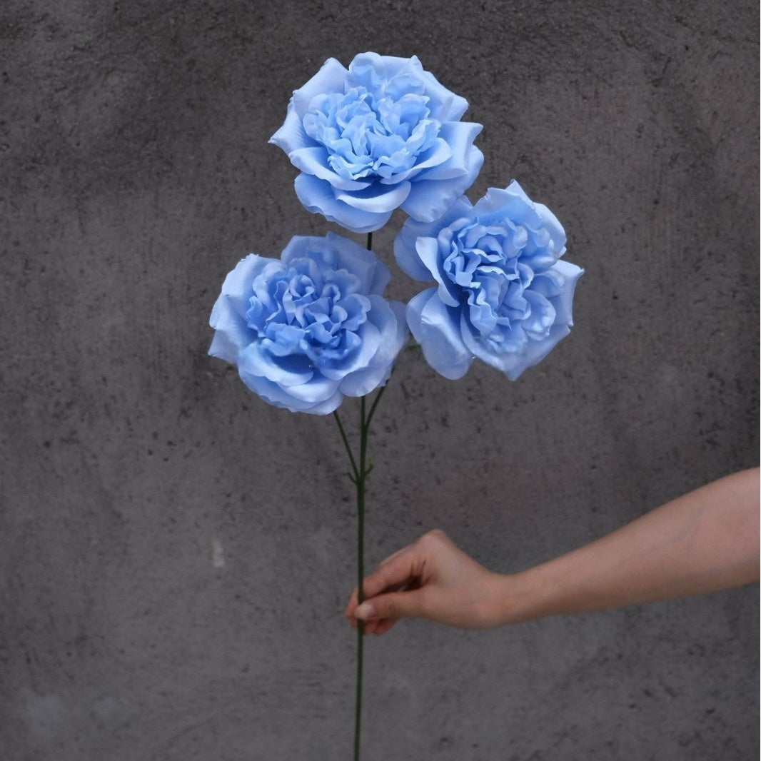 Three-Head Faux Martin Rose Stem – Single Artificial Flower for Home Decor & Wedding Styling FS-1019