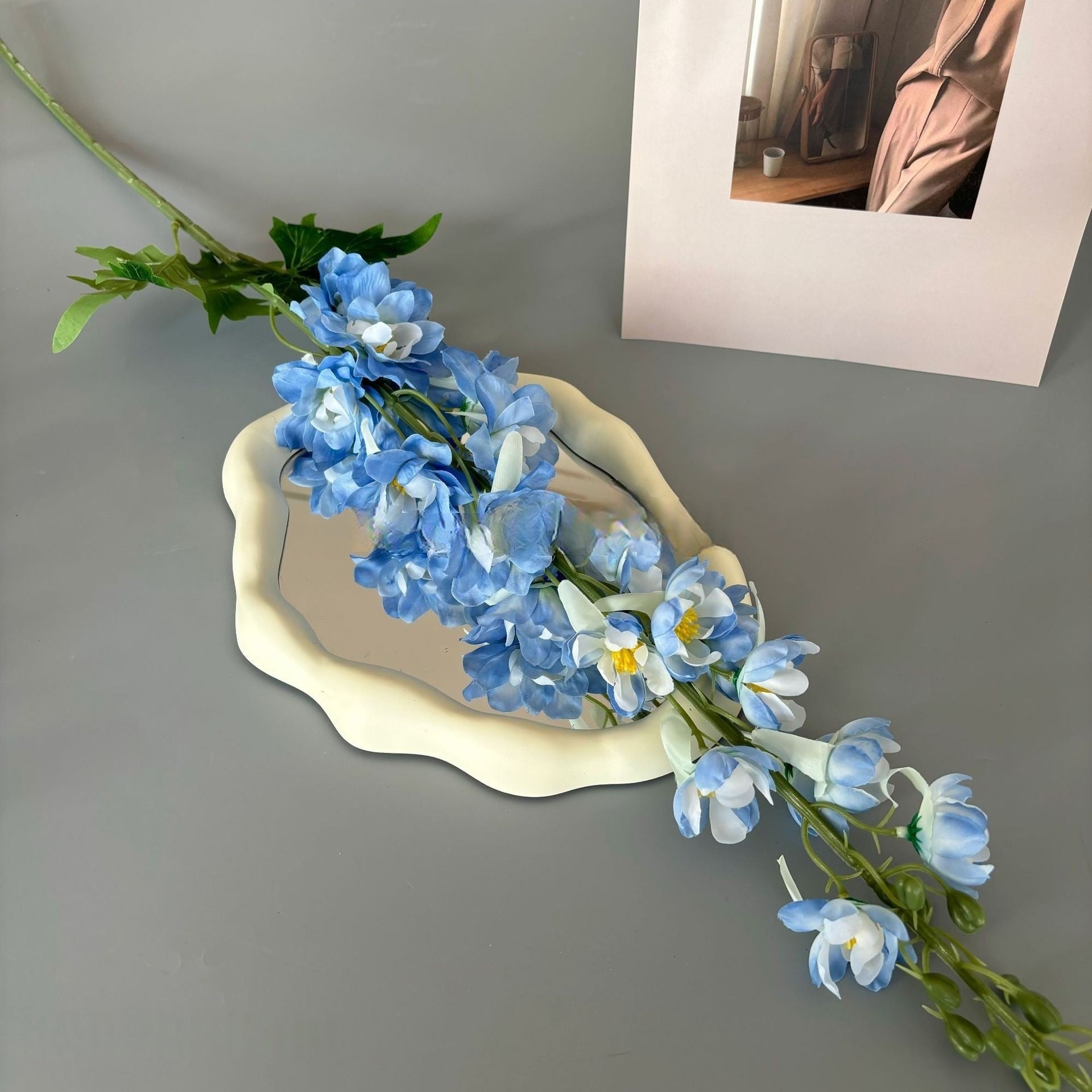 Valar Flower Realistic Delphinium Stem – Tall Faux Larkspur for Wedding & Home Arrangements FS-1055