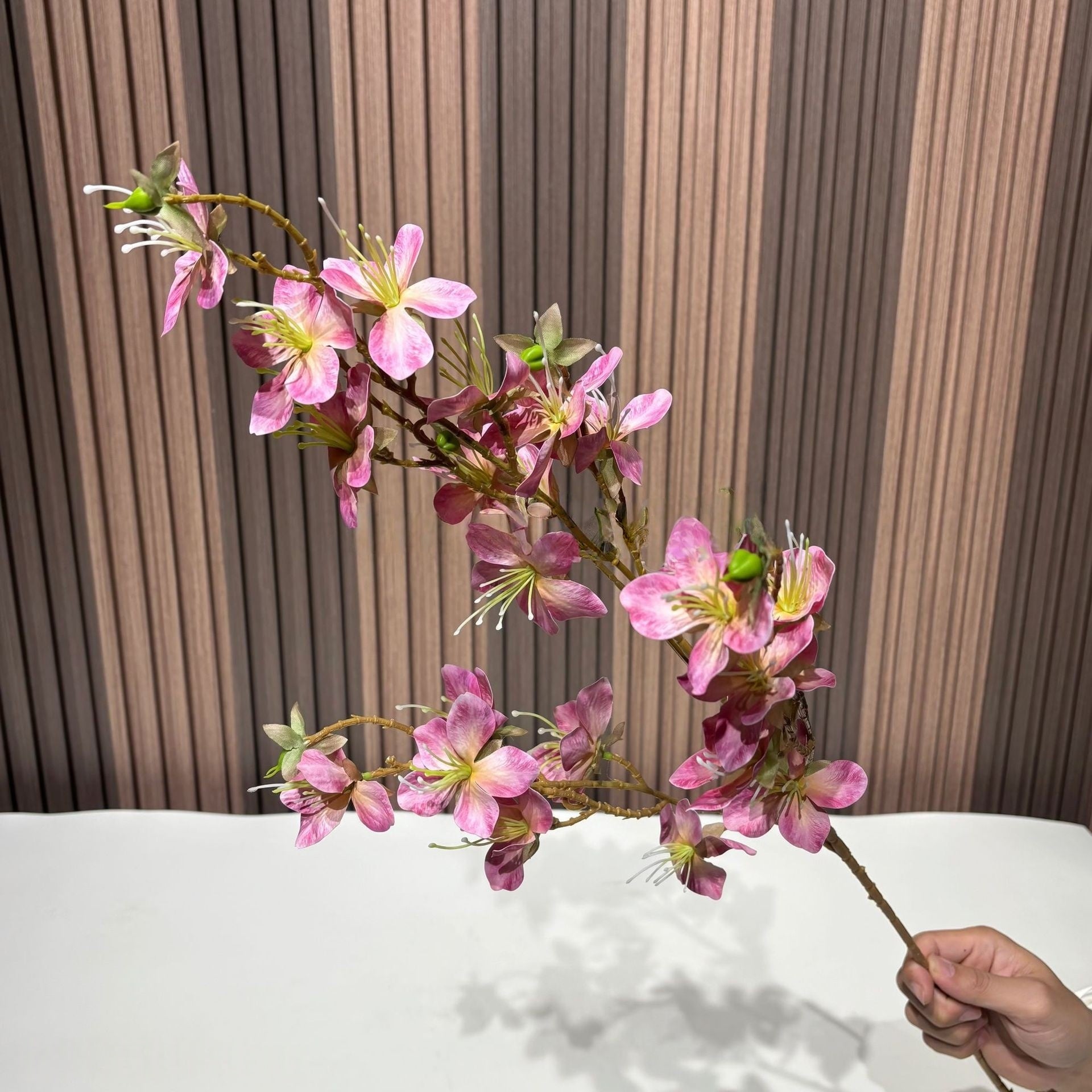 Faux Bauhinia Blossom Spray by Valar Flower – Vibrant Artificial Orchid Tree Flowers for Weddings & Arrangements FS-1076