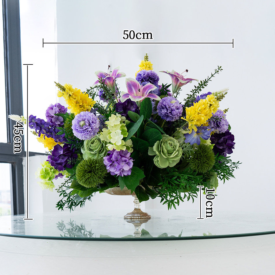 ValarFlower Artificial Floral Table Centerpiece, Faux Wedding Table Flower Arrangement for Reception, Sweetheart Table, Party & Event Decor TF-127