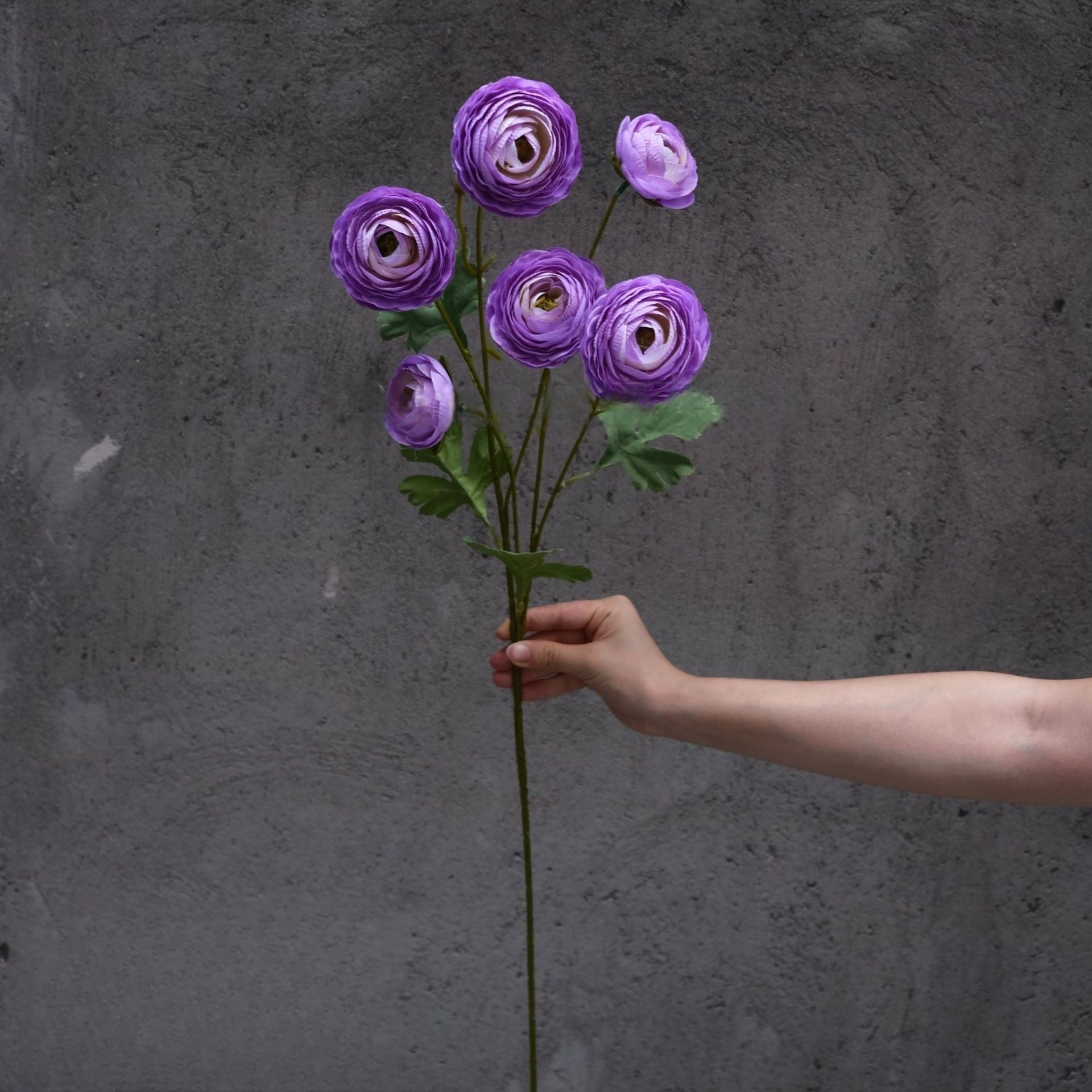 6-Head Dreamy Ranunculus Artificial Flower – Lifelike Bloom for Wedding & Decor FS-1043