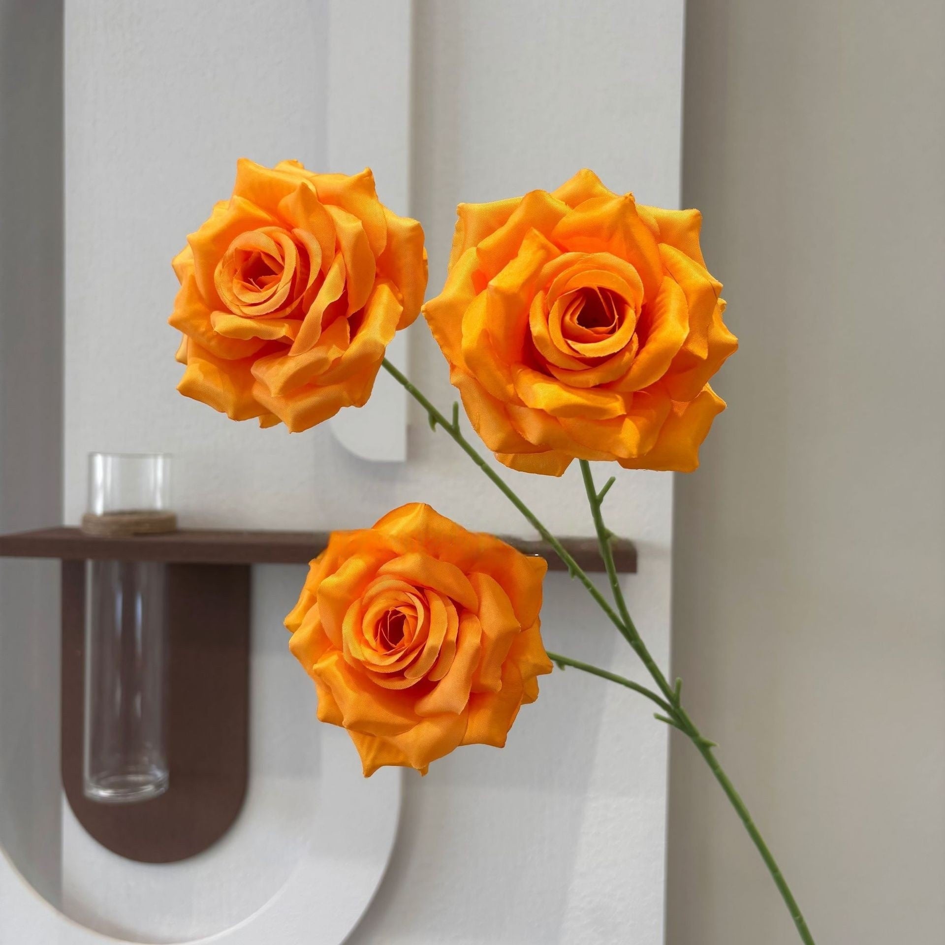Three Head Diamond Rose Stem – Leafless Artificial Rose for Home Decor & Event Styling FS-1020
