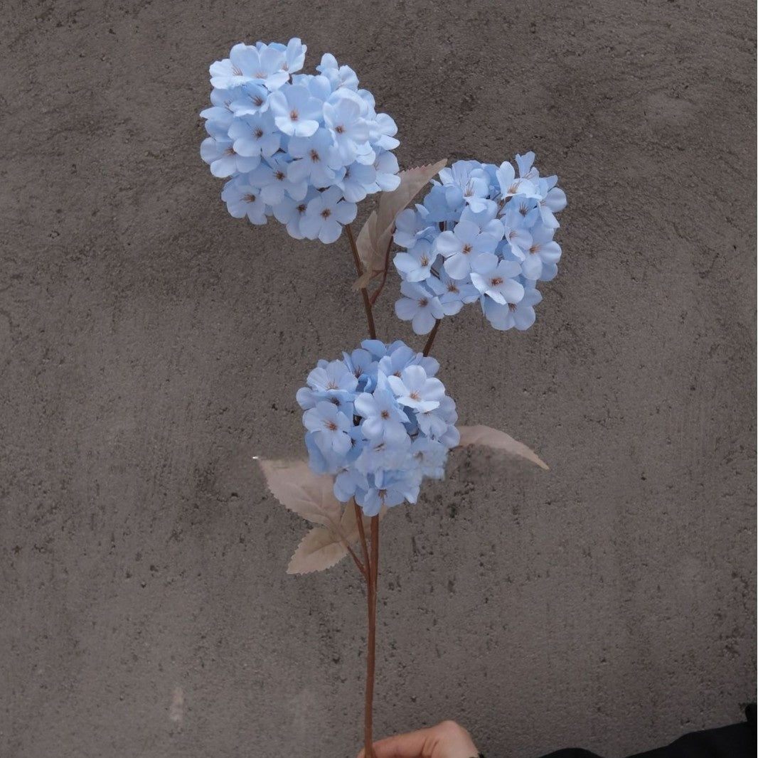 Sky Blue Faux Flower Stem | Elegant Single Bloom for Home Decor FS-1009A