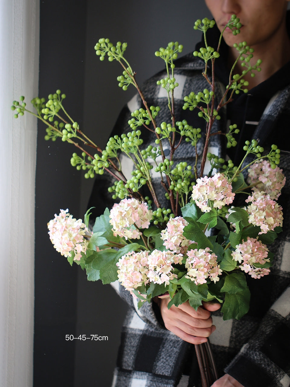 Wild Meadow Faux Flower Bouquet Arrangement – Realistic Artificial Poppy & Sunflower Mix for Wedding, Home, or Event Decoration VB-212 (Without Vase)