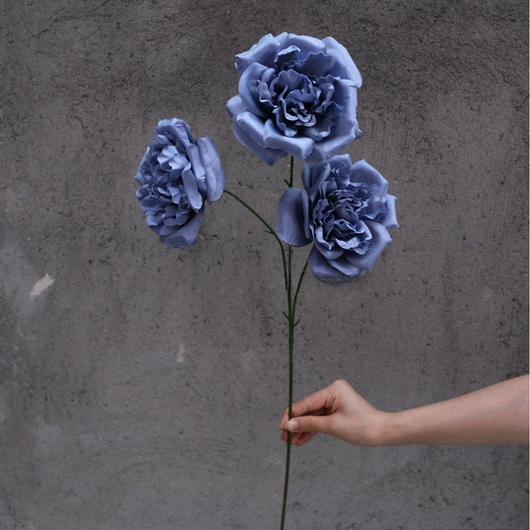 Three-Head Faux Martin Rose Stem – Single Artificial Flower for Home Decor & Wedding Styling FS-1019