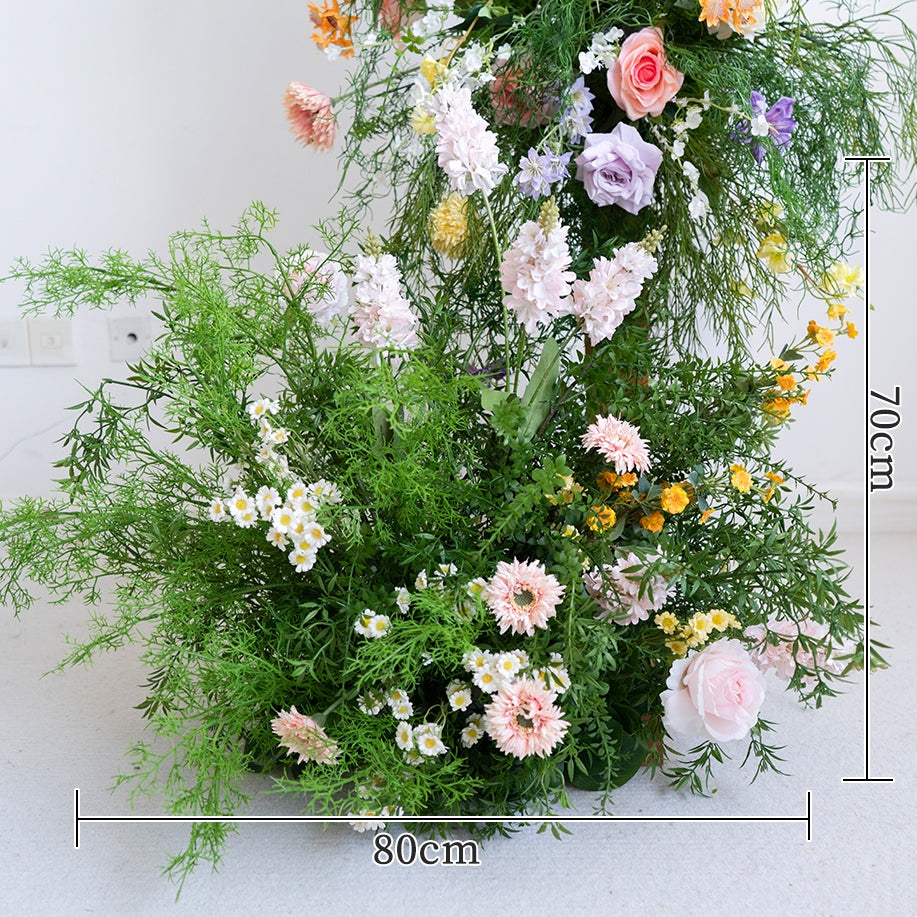 桃と白いバラのウェディングアーチとセンターピース、人工フラワーのウェディングデコレーション、ブライダルシャワーデコレーション FA-203