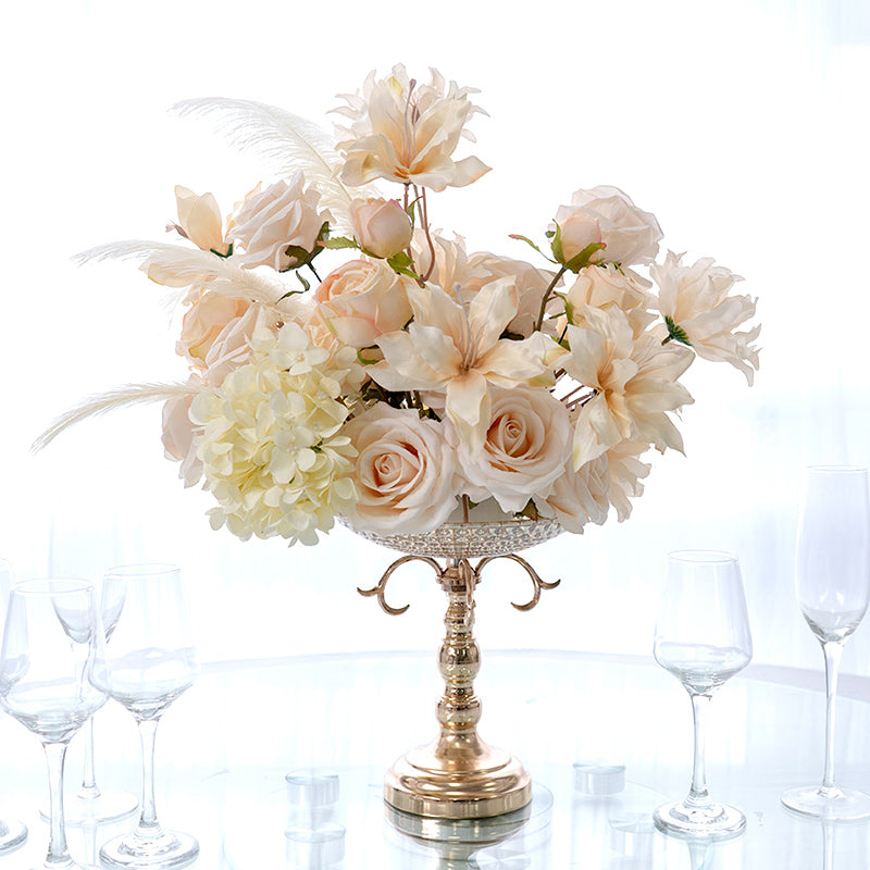 Elegant Floral Ball Table Centerpiece for Weddings and Events With Feathers TF-104