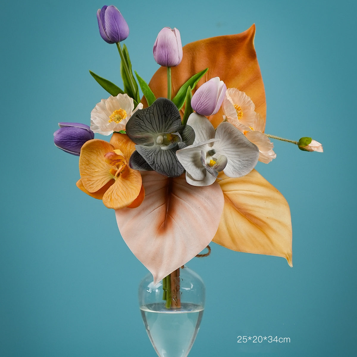 Modern Artistic Faux Floral Arrangement | Luxury Designer Artificial Flowers for Home, Hotel & Event Display VB-213 (Without Vase)