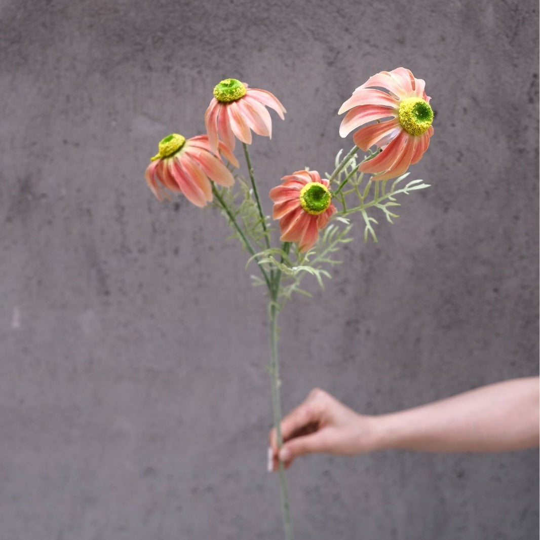 Valar Flower Faux Cat Eye Daisy Bouquet – Lifelike Chamomile-Inspired Sunflower Spray FS-1079