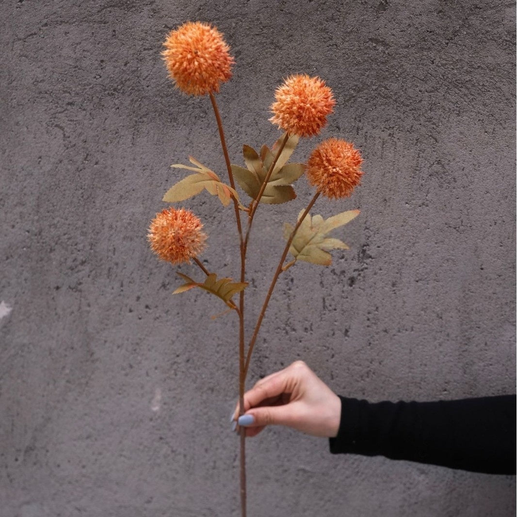 Autumn Orange Faux Flower Stem | Single Bloom for Seasonal Home Decor FS-1011A
