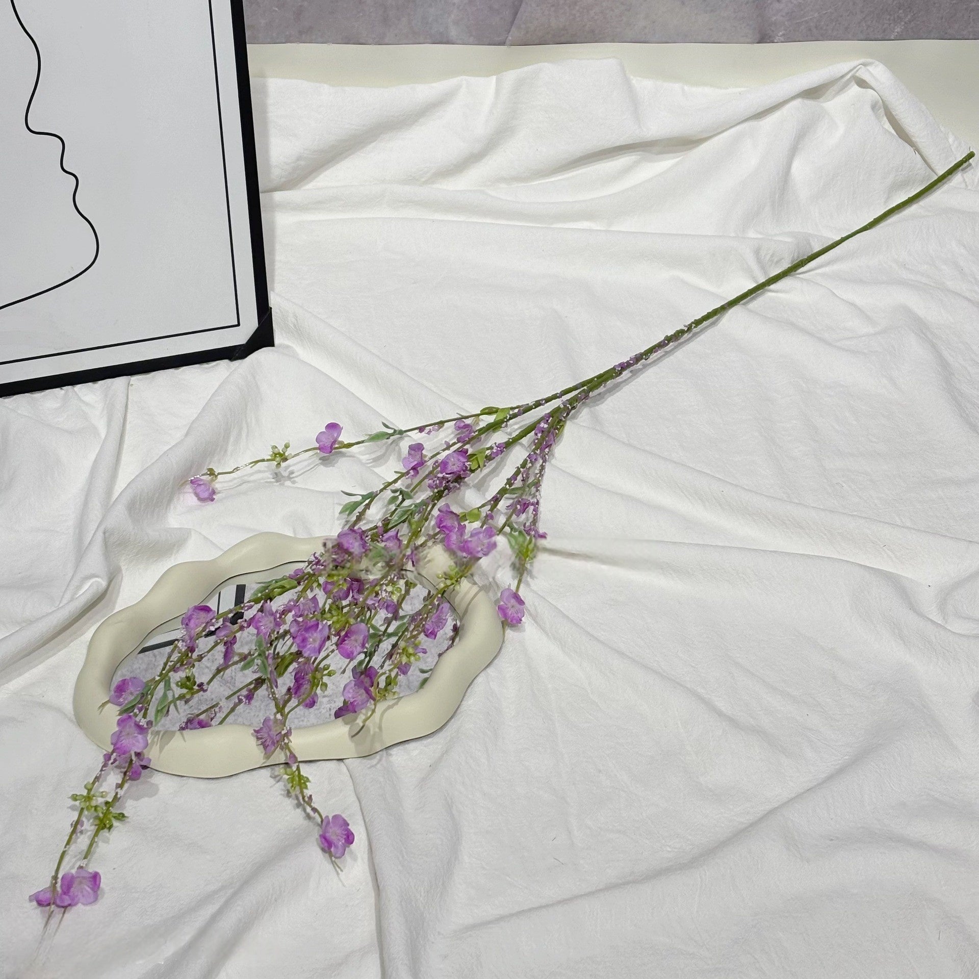 Faux Mini Blossom Willow Stem – Whimsical Snowy Bloom for Floral Arrangements FS-1051