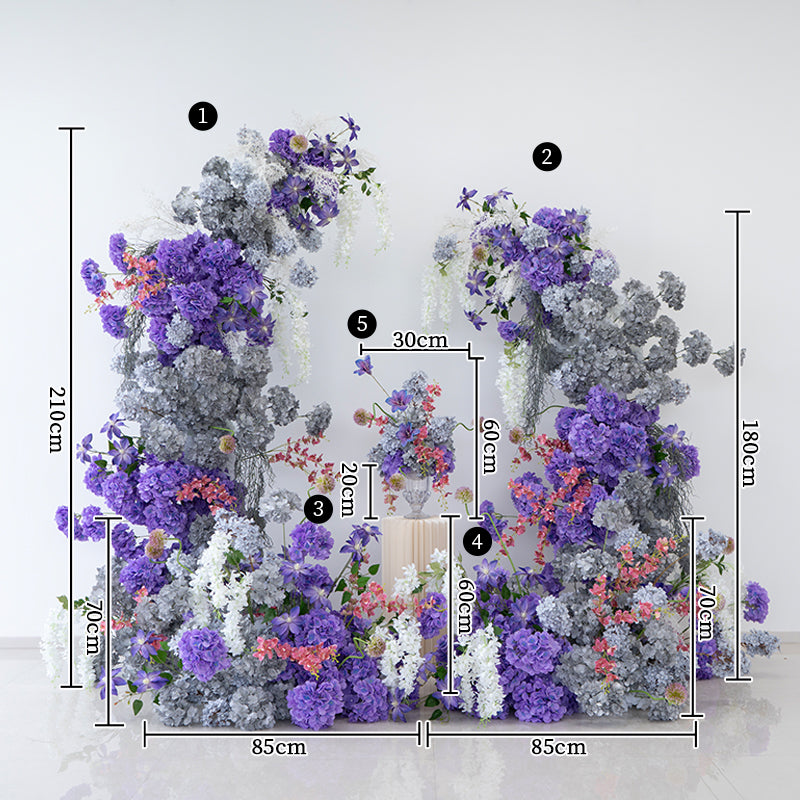 Eleganter Blumenbogen in Mondform für die Hochzeitszeremonie – Künstlicher Blumenbogen für Hochzeiten, Veranstaltungen und besondere Anlässe