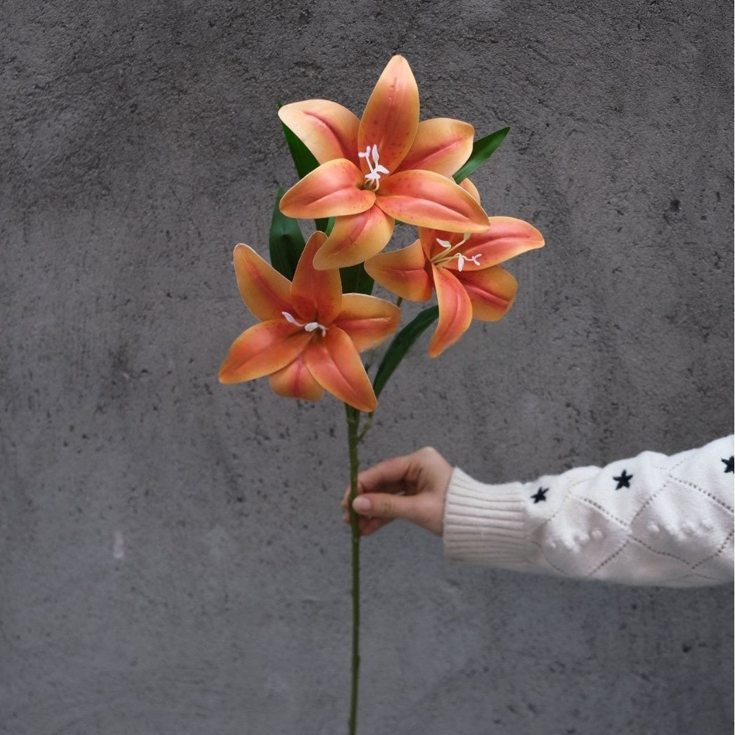 Autumn Orange Faux Flower Stem | Single Bloom for Seasonal Home Decor FS-1011A