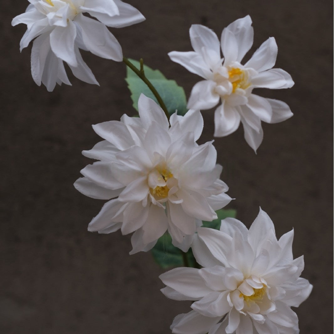 Elegant White Artificial Flower Stem | Simple Faux Floral for Interior Design FS-1003B