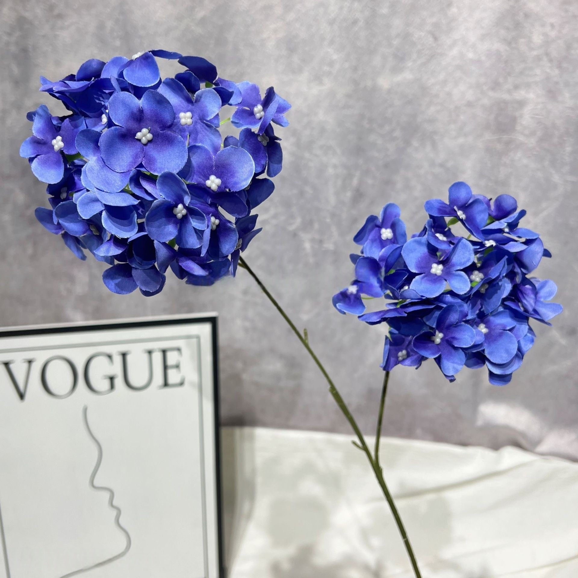 Valar Flower Artificial Hydrangea Stems – Double Head Real Touch Silk Flowers for Home & Wedding Decor FS-1067